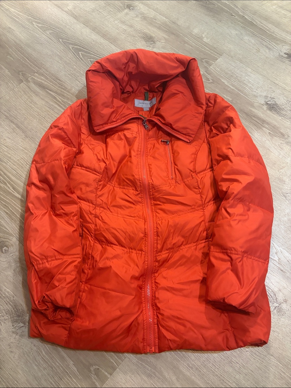 Women’s Marc New York Orange Puffer Jacket - Lightweight Warmth